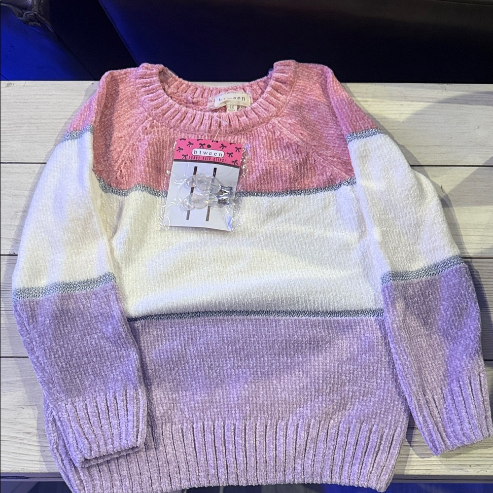 btween Pink and Purple Striped Sweater